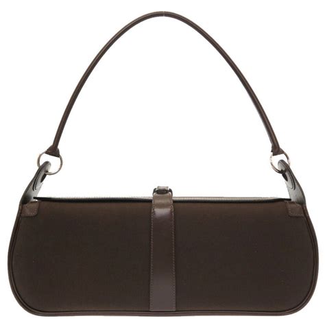 Hermes Rugby Toile Officier Brown I Engraved Shoulder Bag.